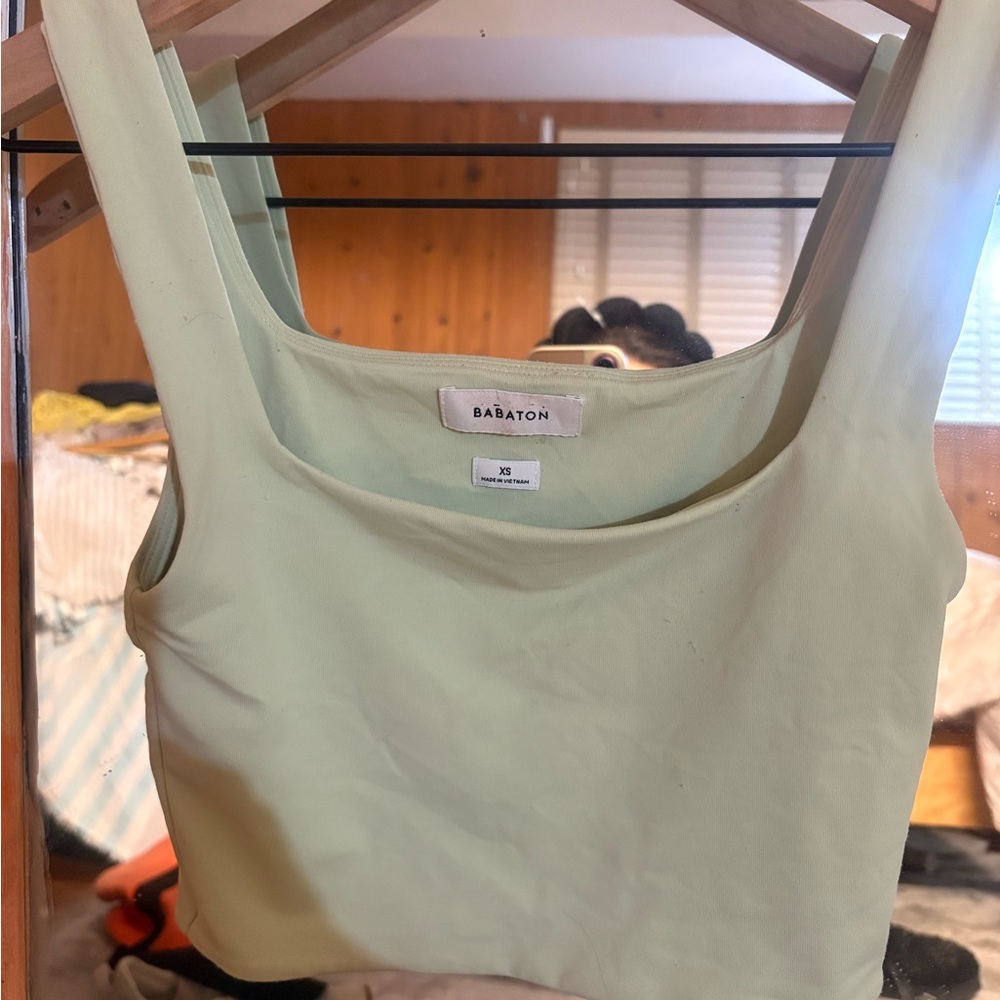 Babaton Aritzia Women's Mint Square Neck Tank Top